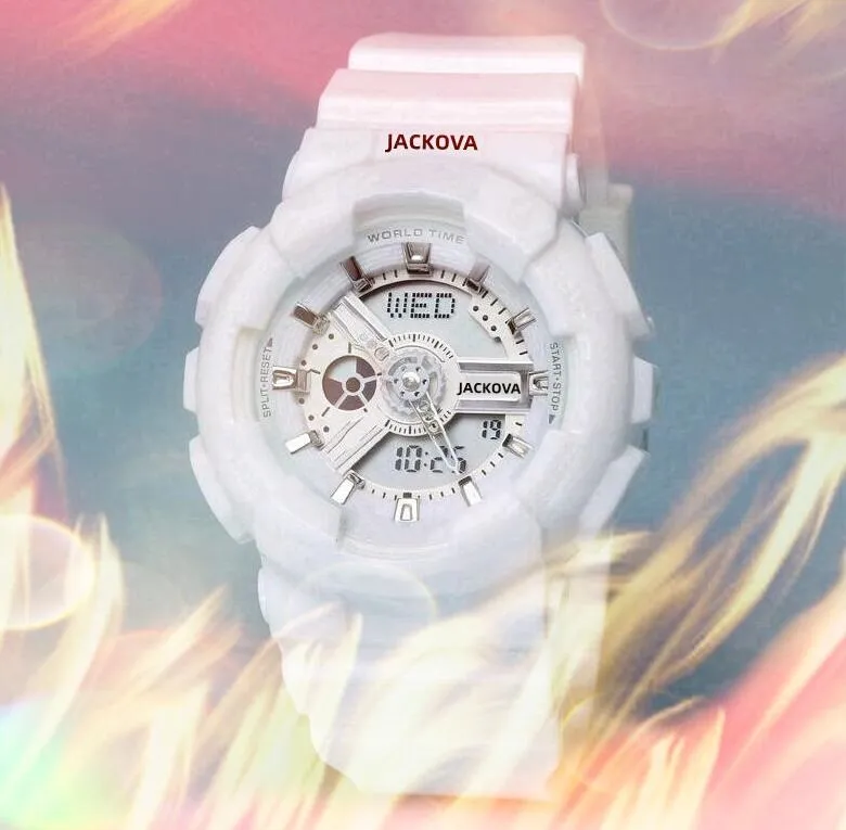 Iced Out sportivo al quarzo da donna orologio digitale da uomo ora mondiale LED luce fredda doppio display cintura in gomma siliconica super luminoso stile coppie orologi da polso classici