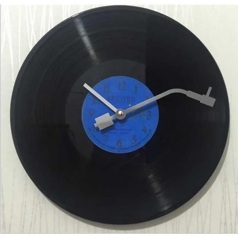 Quarz Runde Vintage Wanduhr Design CD Schwarz Vinyl Schallplatte Duvar Saati Horloge Wandbild Küche Uhr für Home Decor Y200407