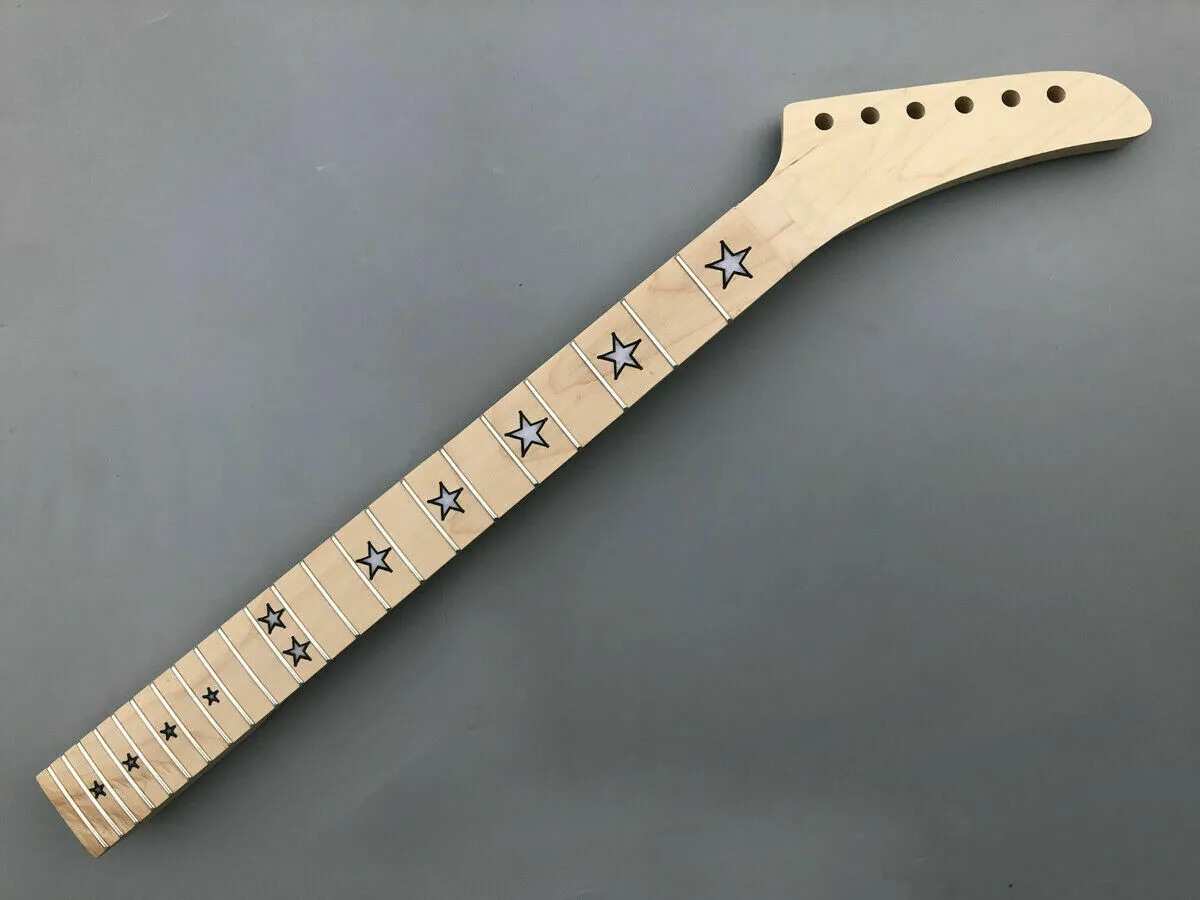 Maple Maple Electric Guitar Neck Collited 22 Fret 25.5 polegadas de travamento de estrela de estrela