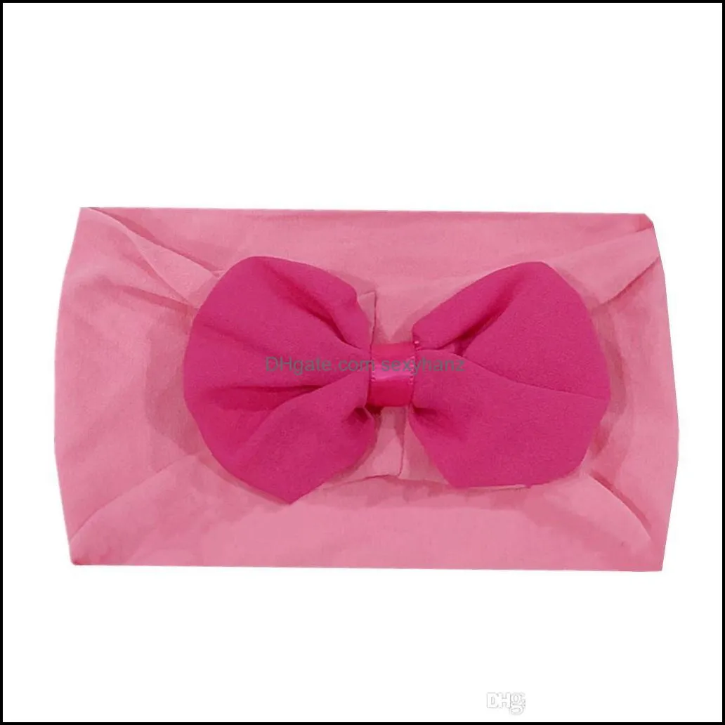 New fashion infant toddlers soft nylon hairdress creative Chiffon bow flower scarf hair band baby bow-tie headwear Cute Princess