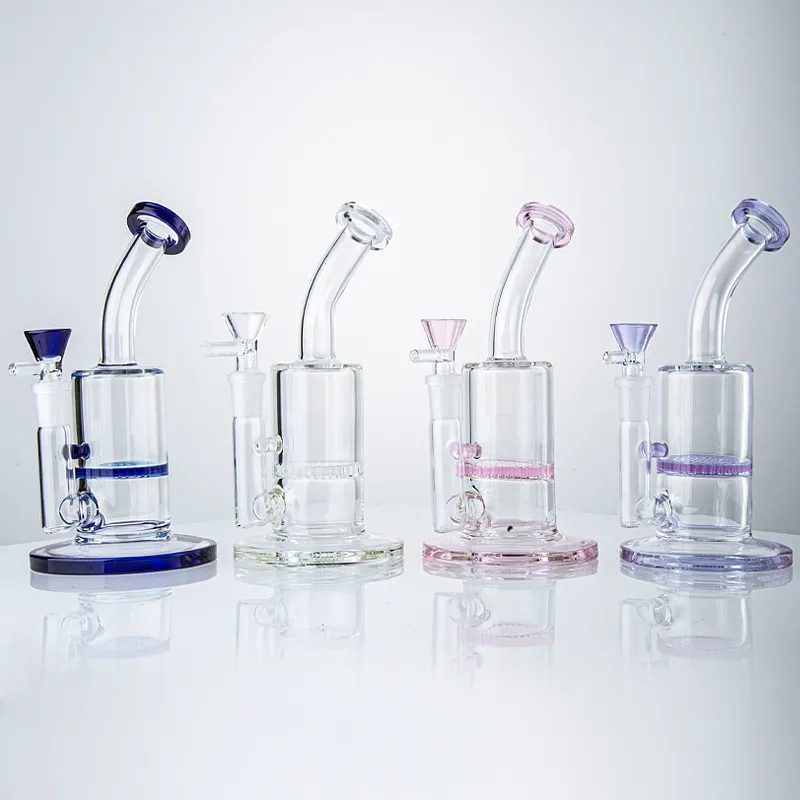 6,8-Zoll-Heady-Glas-Bong-Wasserpfeifen in mehreren Farben, 14-mm-Innengewinde mit Schüssel, Wasserpfeifen, Waben-Perc-Öl-Dab-Rigs