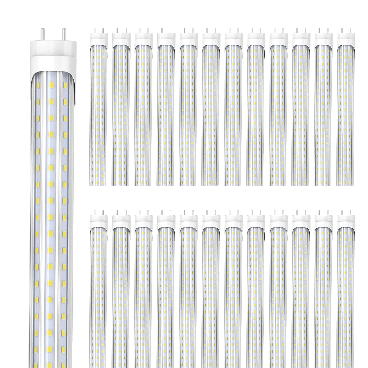 JESLED T8 LED-Lampen, 1,2 m, D-förmig, 5000 K, Tageslichtröhre, 1,2 m, 60 W, Leuchtstofflampe, Ersatz-Vorschaltgerät, Bypass, doppelendige Stromversorgung, Garagen- und Küchenleuchte