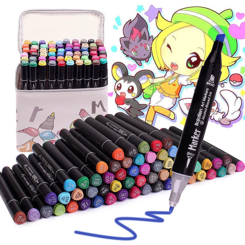 Wholesale Manga Drawing Marker Sketch Pen Set 406080 Alcohol Based Felt