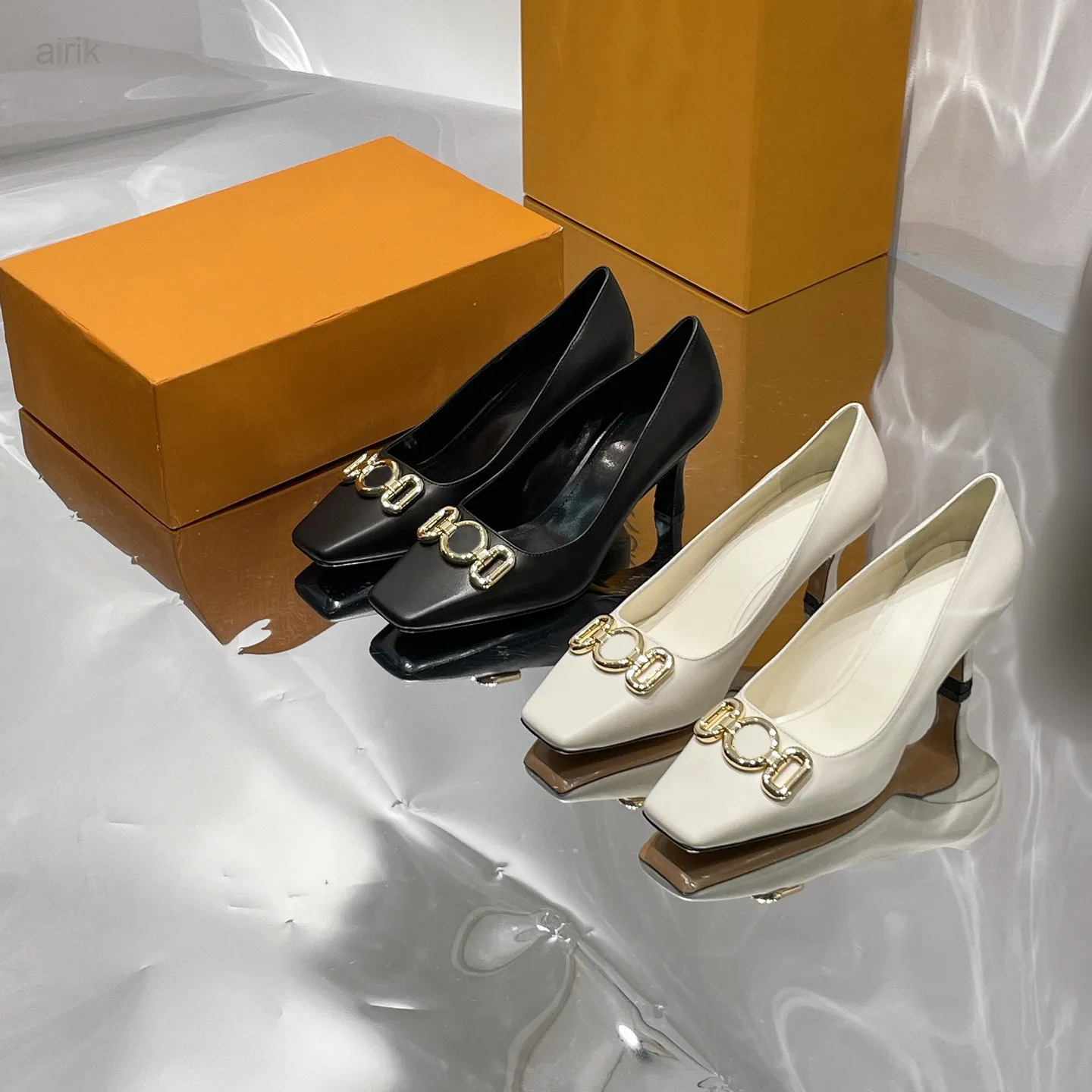 Chaussures habillées pour femmes Designer noir blanc dames chaussure en cuir de fête de mariage