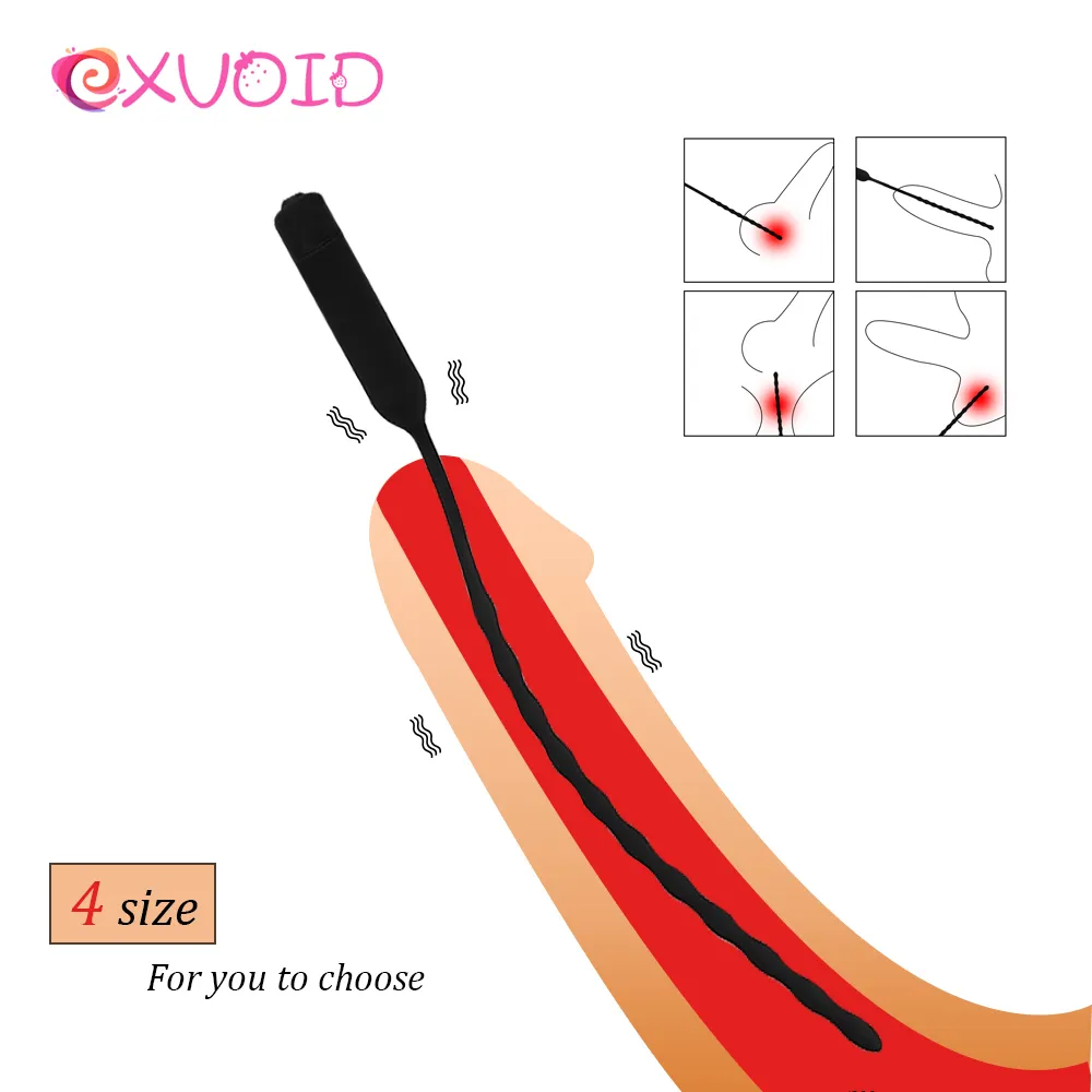 EXVOID Silicone Bullet Vibrator sexy Toys Pour Hommes Cathéter Urétral Dilatateur Mâle Pénis Insertion Plug Shop