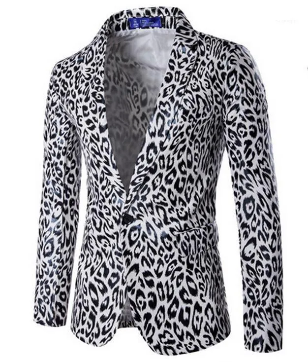 Mäns kostymer blazers grossist-2022 mode cool dans nattklubb kostym jacka män vit leopard tryck design storlek xxxl1