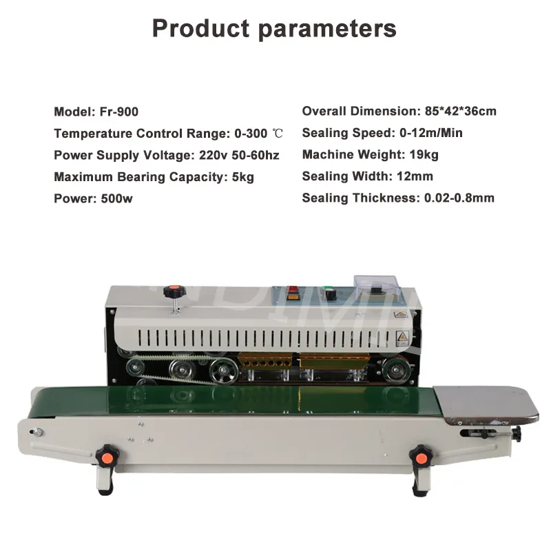 Continuous Automatic Heat Sealing Machine Compound Film Bag Band Sealer Aluminum Foil Bag Tea Bag FR-900