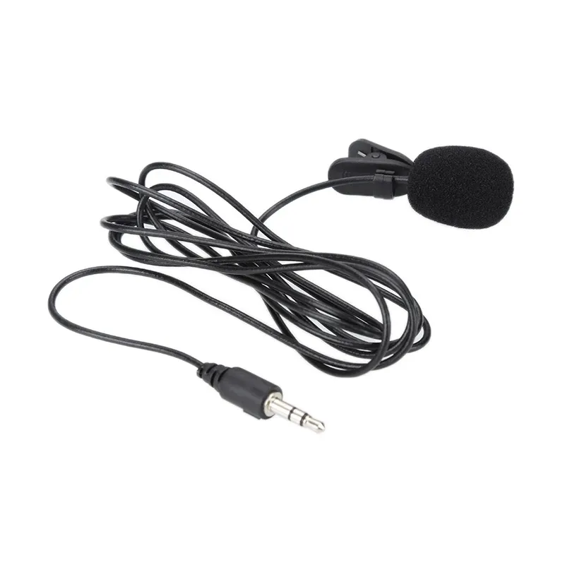 Mini Portable 1.5m مقطع ميكروفون مكثف لافالييه مقطع MIC لاستوديو الصوت السلكي لجهاز الكمبيوتر المحمول للكمبيوتر (بدون هاتف)