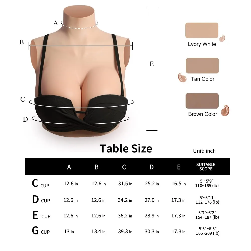  GOUTUI Silicone Breastplate Cotton Filled D Cup