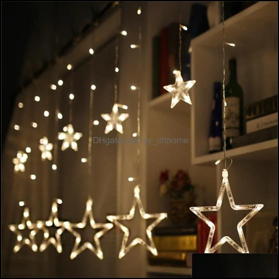 12 Stars LED Lights Decorative New Year Christmas Decorations for Home Outdoor String Lights Decoration