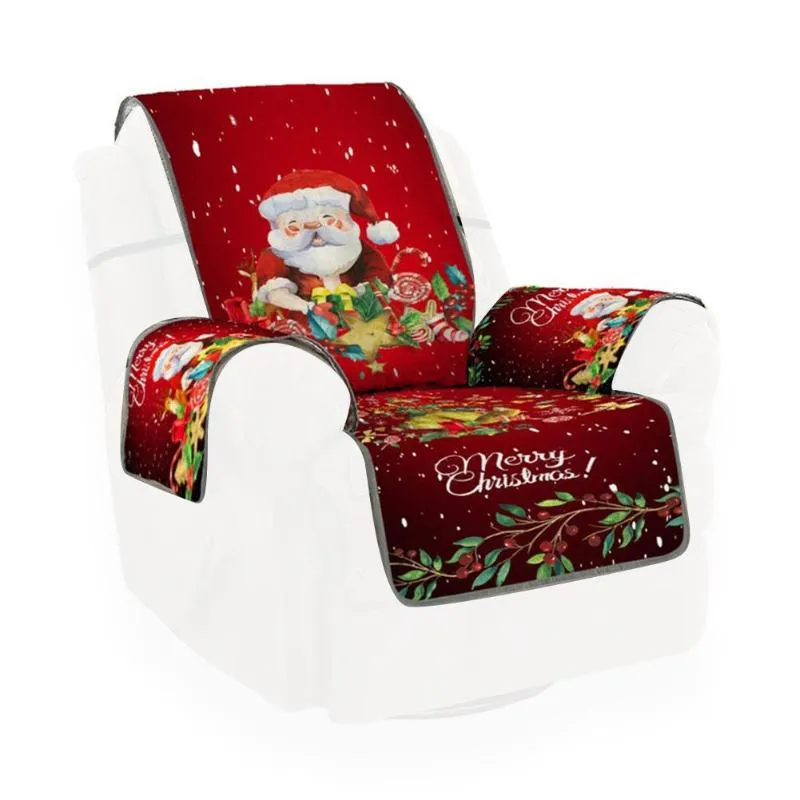 Couvre-chaise Christmas Santa Claus Sofa Cover siège Slipcovers Protector Couch pour l'année de vacances homchair