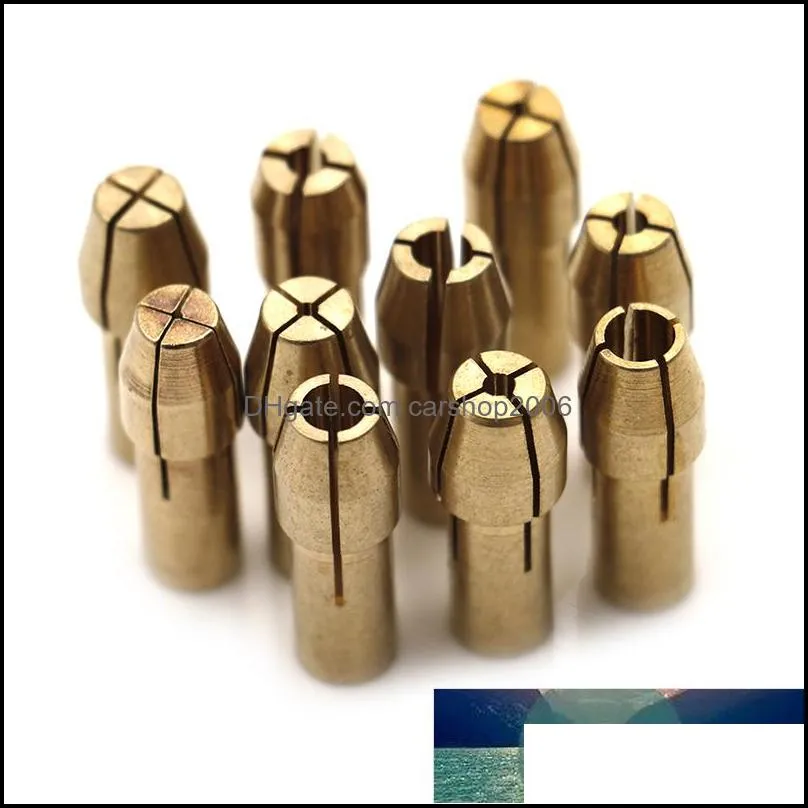 10Pcs brass chuck 0.5-3.2mm Electric drill bit holder Mini drill bit Metal fittings Copper central