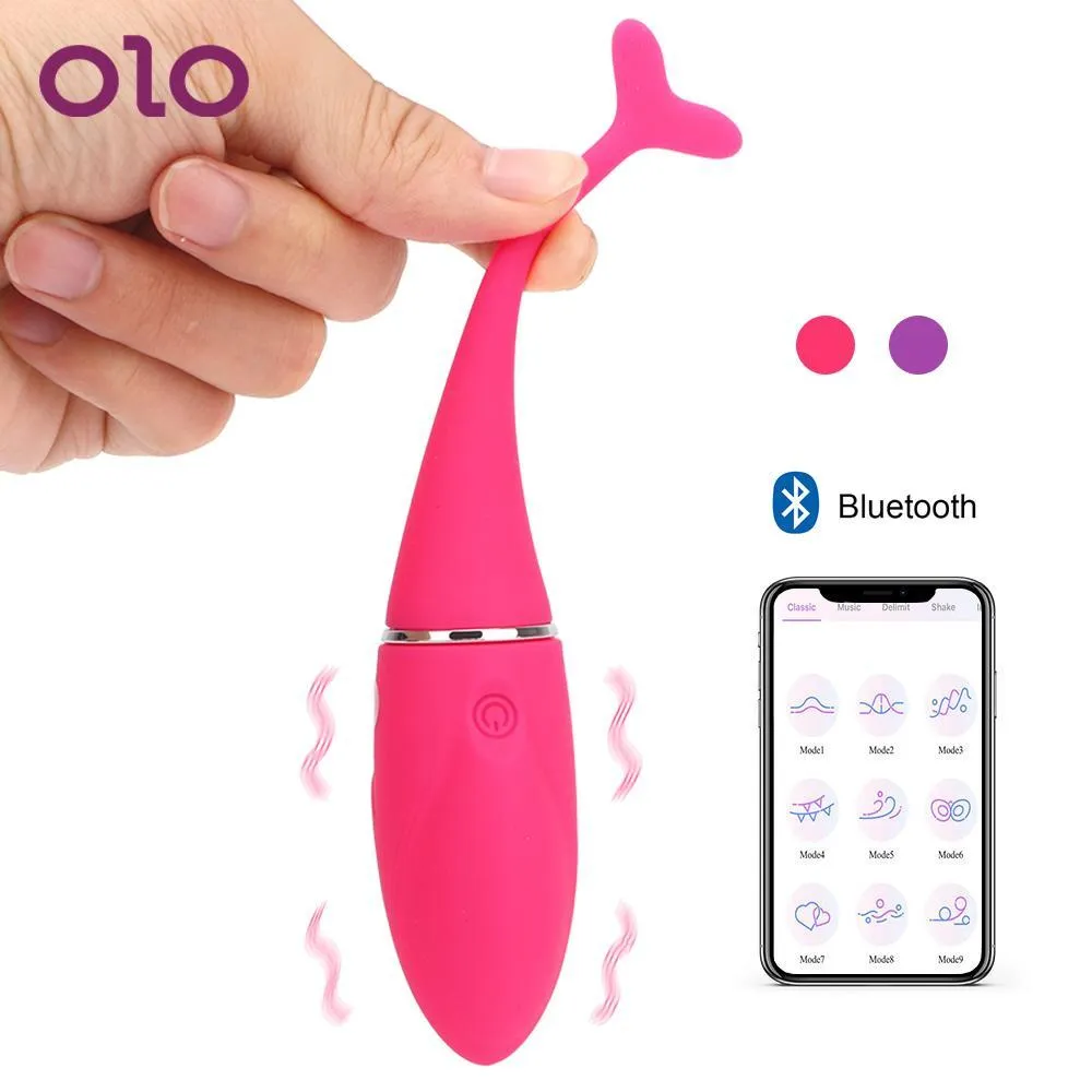 Olo Bluetooth App Control Clitoris Stimulator Anal Plug 10 lägen Vibratorer Sexiga leksaker för kvinnor Vaginal Massager Sexyy Dolphin