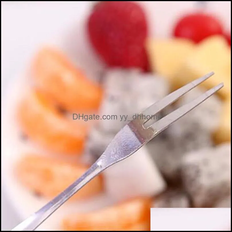 stainless steel dessert fruit fork household tableware dessert cake forks portable lengthen hotel kitchen smooth handle forks vtky2190