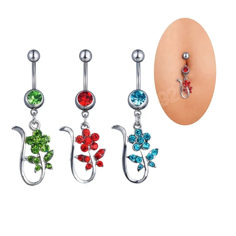 Trend Vrouw Body Piercing Mode Vrouwelijke Accessoires Rvs Bloem Pircing Sieraden Sexy Dames Belly Button Ring