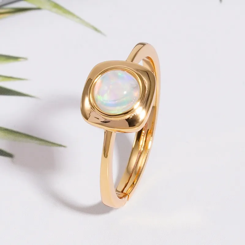 All-Match smycken Kvinna S925 Sterling Silver Opal Ring Fashion Accessories Ring Open Ring Jewelry Wedding Accessories CX220325