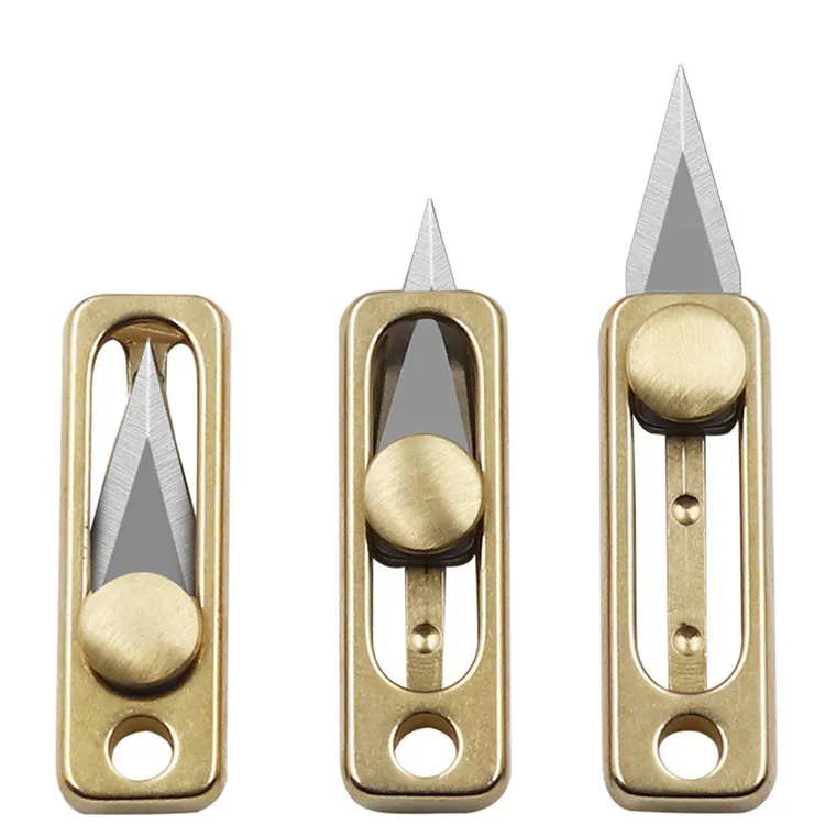 Allvin Mini Brass Paint Openler Nóż, EDC Tiny 1,25 "noże, nóż, waga nożem 0,35 uncji przenośne narzędzie wielofunkcyjne