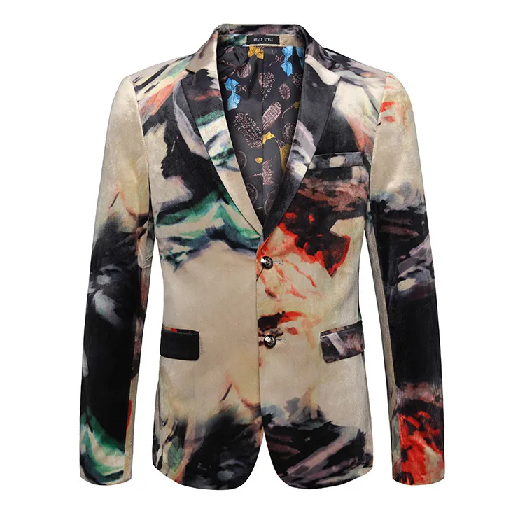 Herenpakken Blazers Blazer Mannelijke Britse Single Breasted Flower Party Mannen Jasje Mode Oversize 5xl Slim Fit