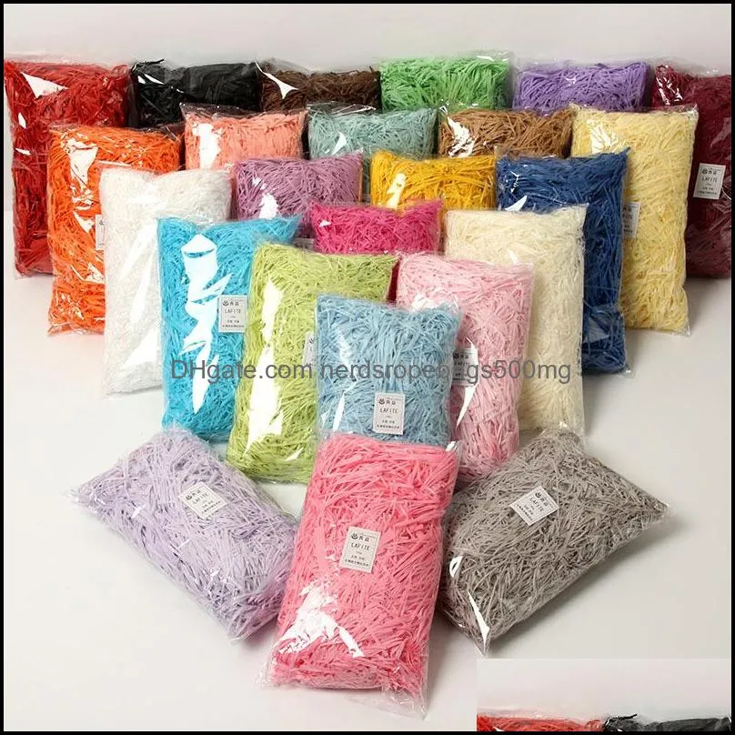 100g Colorful Shredded Crinkle Paper Raffia Candy Boxes DIY Gift Box Filling Material Wedding Marriage Home Decoration 83 p2