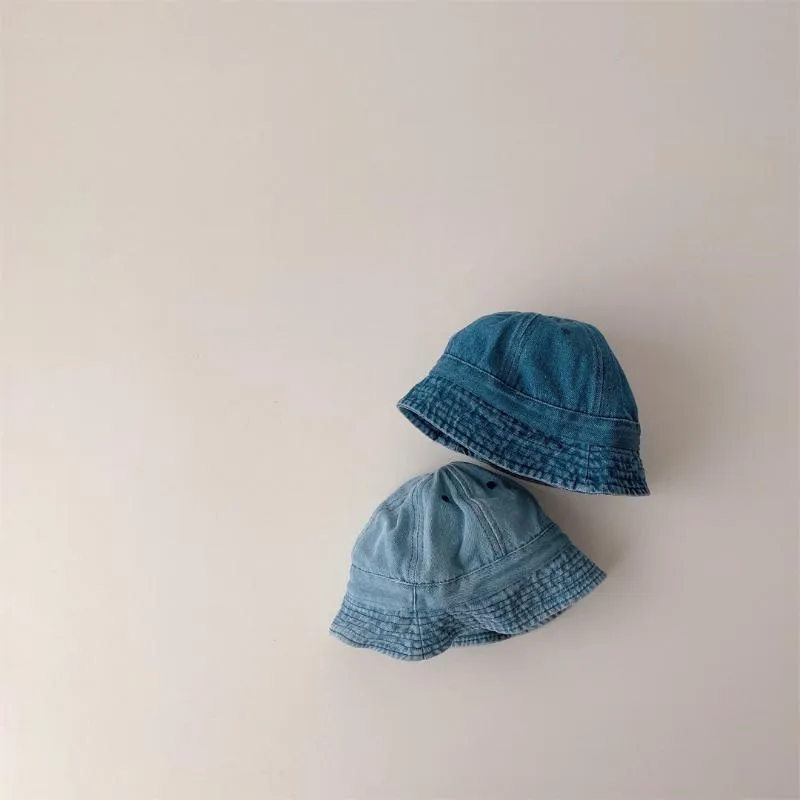 Akcesoria do włosów Korea dziecko kapelusz typu Bucket Vintage Denim czapki dla dzieci letnie słońce 2022 dzieci rybak czapki dla dziewczynek akcesoria dla chłopców włosy