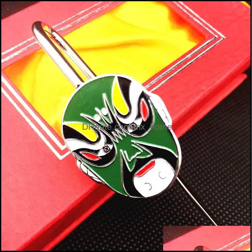 Vintage Chinese Opera Metal Bookmark clip Creative Zinc Alloy Business Gift Bookmarks with Gift Box