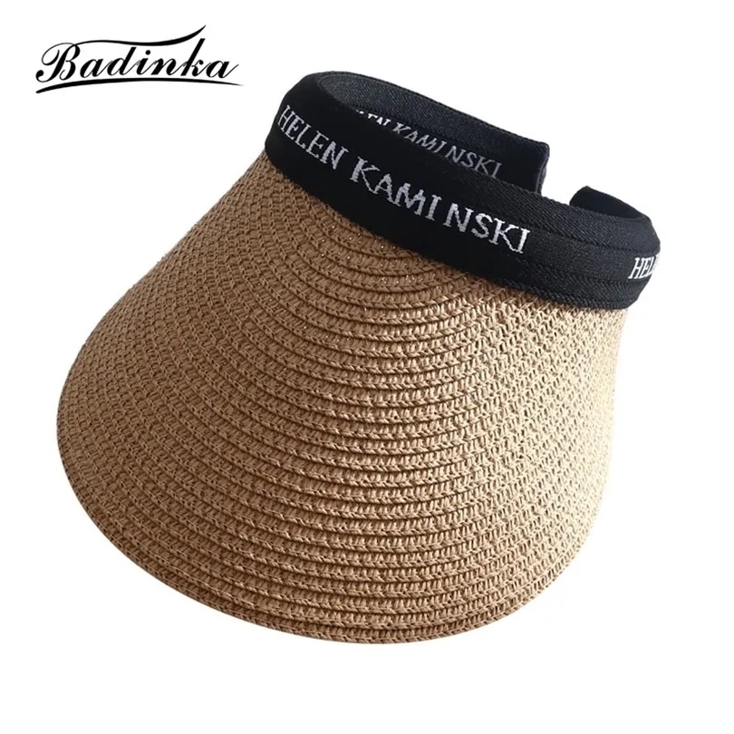 Summer Empty Top Helen Kaminski Beach Straw Hat Casquette Femme Large Brim Sunshade Sun Visor Hats for Women Bonnet 220706
