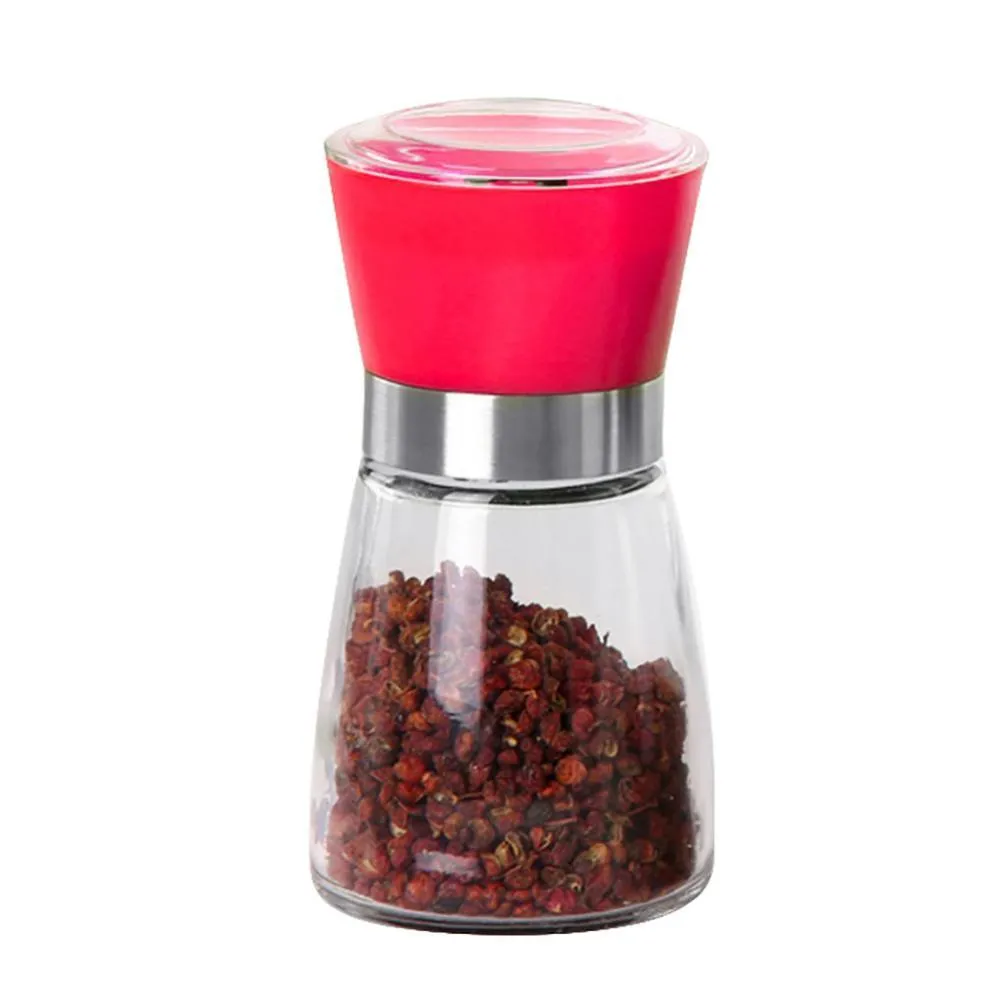 Portable Kitchen Salt Pepper Mill Grinder Bottle Seasoning Jar Holder Container