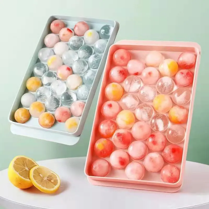 33 Grid Ice Cream Molds Kitchen Plastic Round Forms Ice Tray Diamond Home Bar Använd bollisbitstillverkare