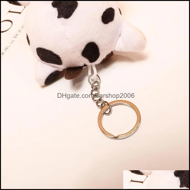 Novelty Items Spot wholesale small cow Plush pendant grab doll machine doll cute cartoon accessories flower