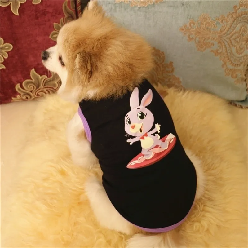 Mooie konijnenpatroon huisdierkleding voor honden Vestontwerper Pitbulls Japanse mooie puppy kostuum Y200917
