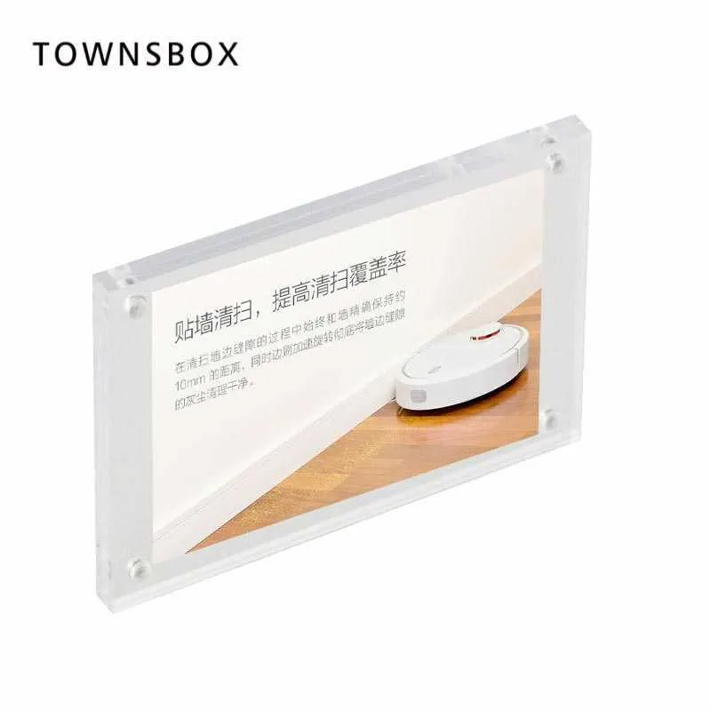 40 pcs Acrylic Block Frame Magnetic Wall Mount Price Tags Display Sticky Wall Sticker Poster Frame Door Sign Holder Plate Card