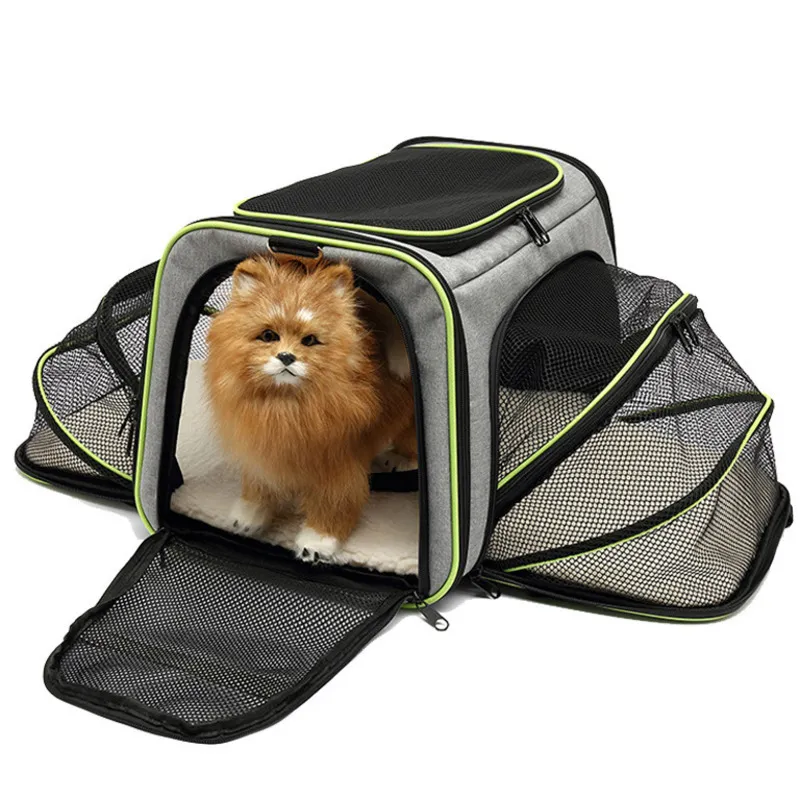 Bolsa de gato de espacio grande Viajamiento transpirable Portable Gato Mochila plegable Bolsa de transporte de mascotas Bag Cage Cage Pet Supplies CX220427