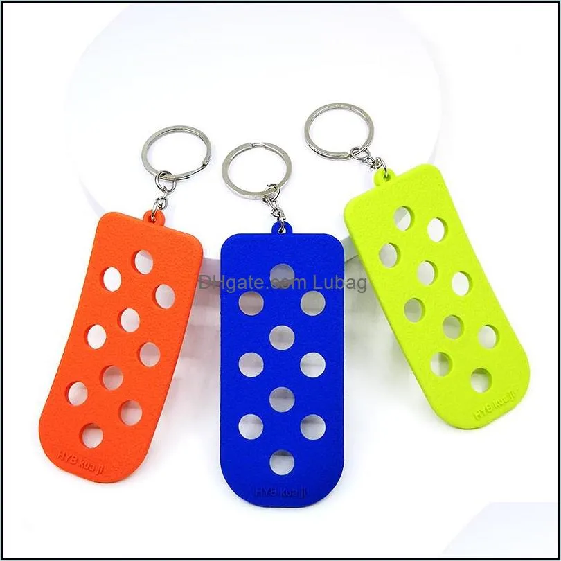 wholesale optional styles eva keychains croc shoe accessories charms can be installed on the keychain soft pvc key ring chain holder fit women lubagallets