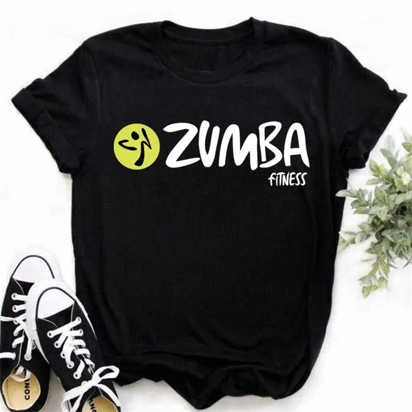 Fashion Black Tshirt Womens Clothing Fitness Dance Letter Graphic Tees Shirt Sport Gymnastics Femme TShirt Tops 220527