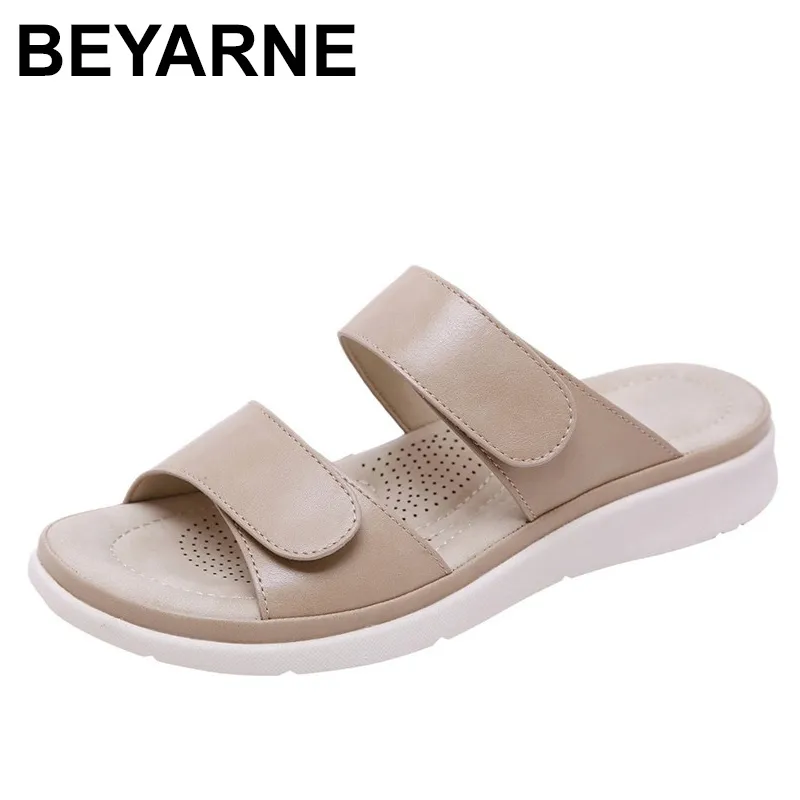 Beyarnesummer Mode Femmes Soft Bow Stand Flip Flops Chaussures Casual Gladiator Sneakers Low Roman Shoes L023 210301