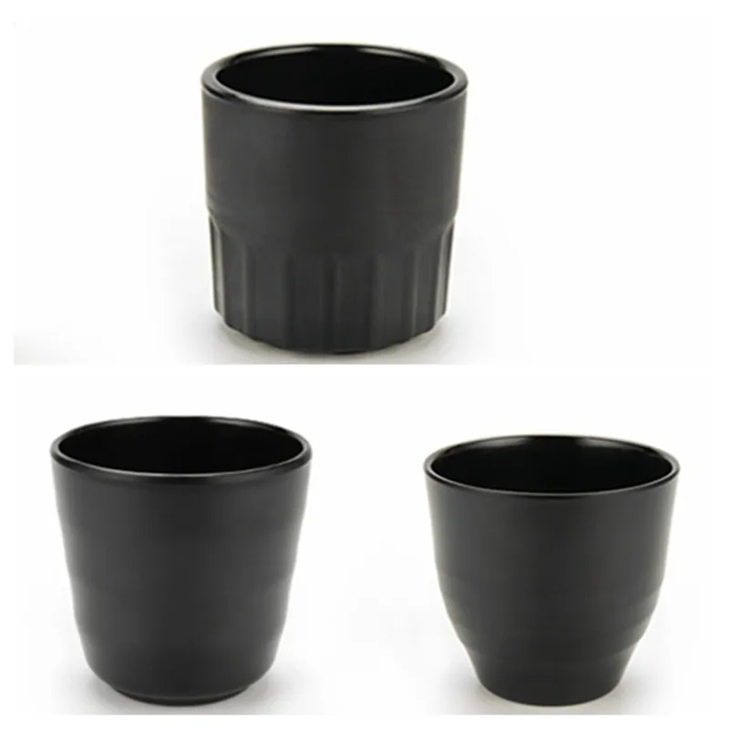 Creative Melamine Black Frosted Plastic Water Cup Japanese and Korean Style Hotel Tea Coffee Cups Enkel att rengöra LK235