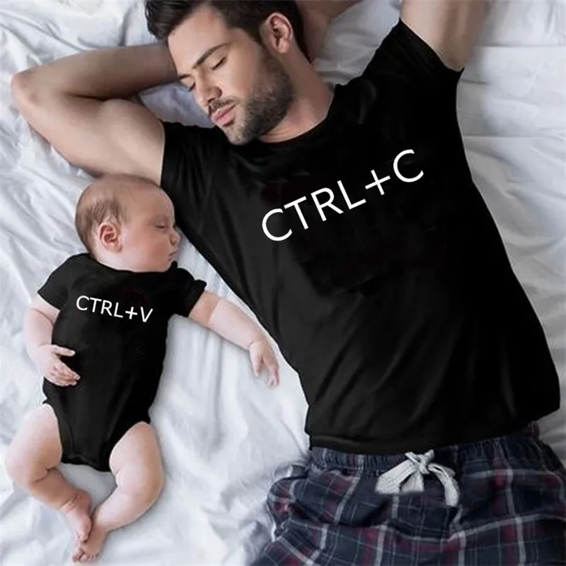 가족 일치 옷 ctrlc와 ctrlv 아버지 아들 티셔츠 가족 모습 아빠 tshirt baby bodysuit 가족 일치 의상 220531