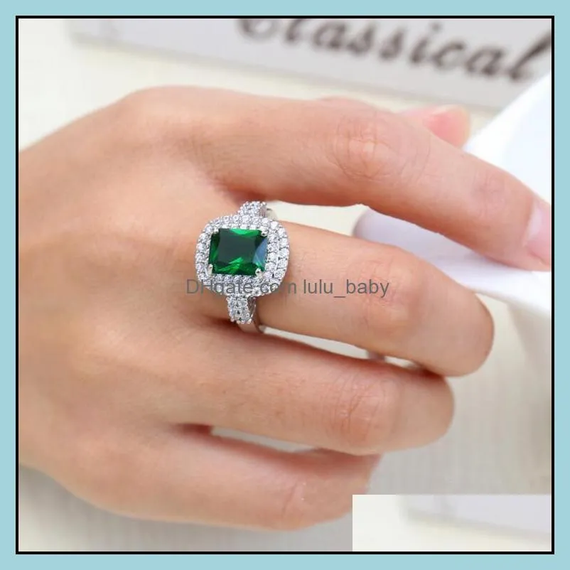 rings jewelry silver ring hot sale crystal finger rings for women girl party fashion jewelry wholesale free shipping 0452wh
