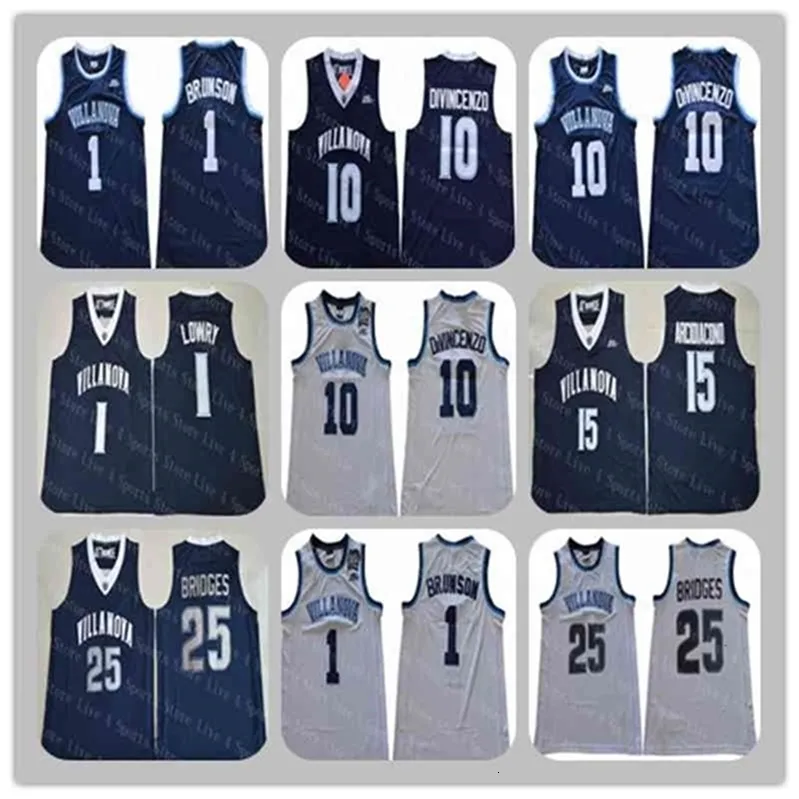 XFLSPVILLANOVA JERSEY JALEN BRUNSON 10 DIVINCENZO 25 Mikal Bridges 2 Jenkins 3 Hart 1 Kyle Lowry 15 Arcidiacono Basketball Jerseys