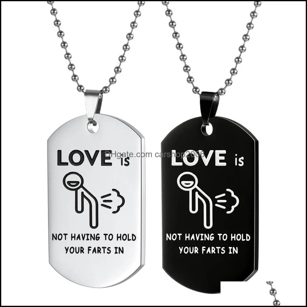 european and american stainless steel jewelry couple keychain gift necklace couple cartoon abstract love christmas gift carshop2006