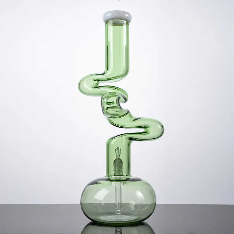 Unikalne hookahs 18 mm żeński staw Big Bong Clear Green Beaker Bong z rozproszoną miską Downstem DAB RITES Grube Glass LXMD20103