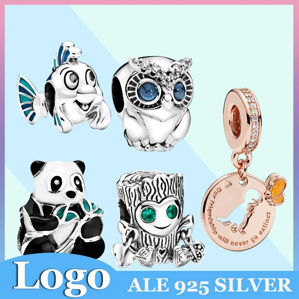 925 Sterling Silver Pendant Charms voor Pandora Originele doos Animal Owl Clownfish Panda European Bead Charms armband ketting sieraden