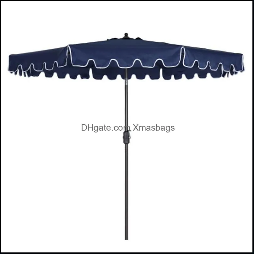us stock navy blue outdoor patio umbrella 9-feet flap market table umbrella 8 sturdy ribs with push button tilt and crank w41921424
