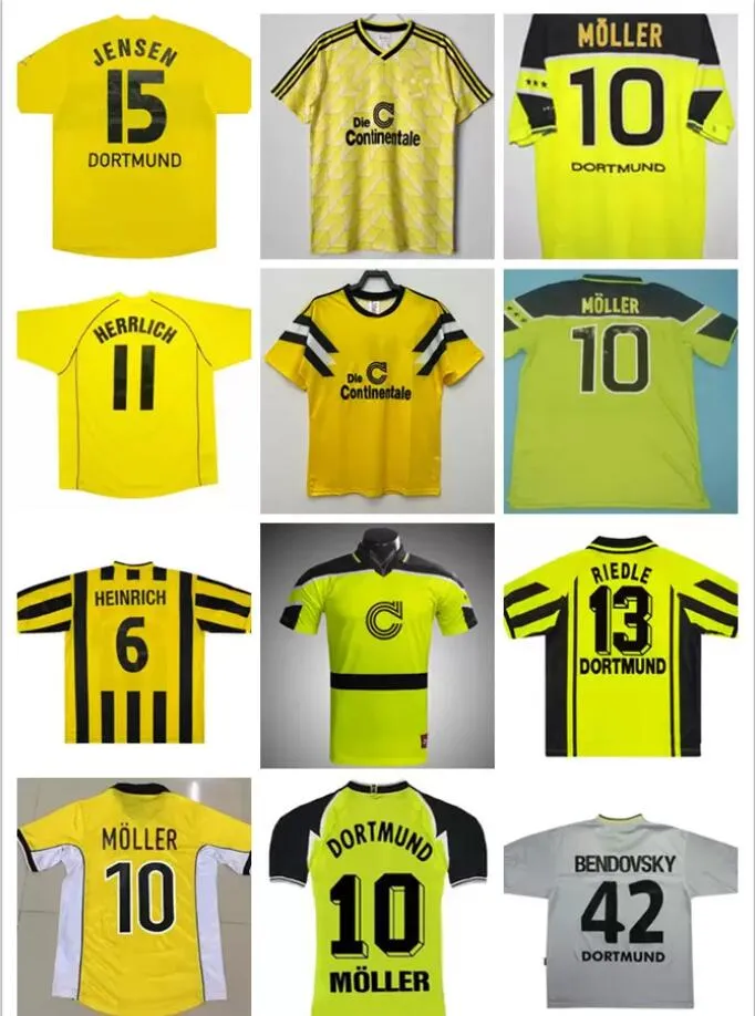 Retro Classic 1988 1989 Borussia Soccer Jerseys Moller Dickel Helmer Dortmund Zorc Retro Football Shirt