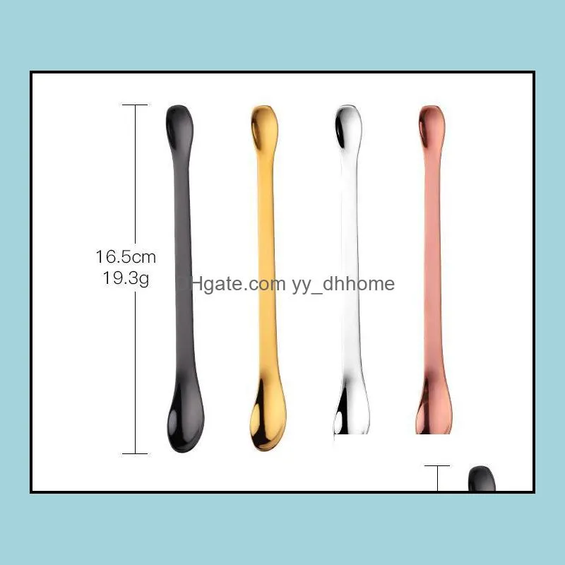 2019 new 304 stainless steel family sugar spoon coffee mixing spoon double head powder spoon sn2827