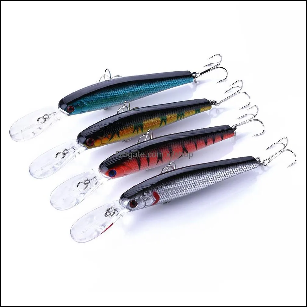 Crankbaits Fishing Lure Bait trackle Floating trout Minnow 4 color 12.5CM 14G 4# hook 125MM Top Quality 69pcs free shipping
