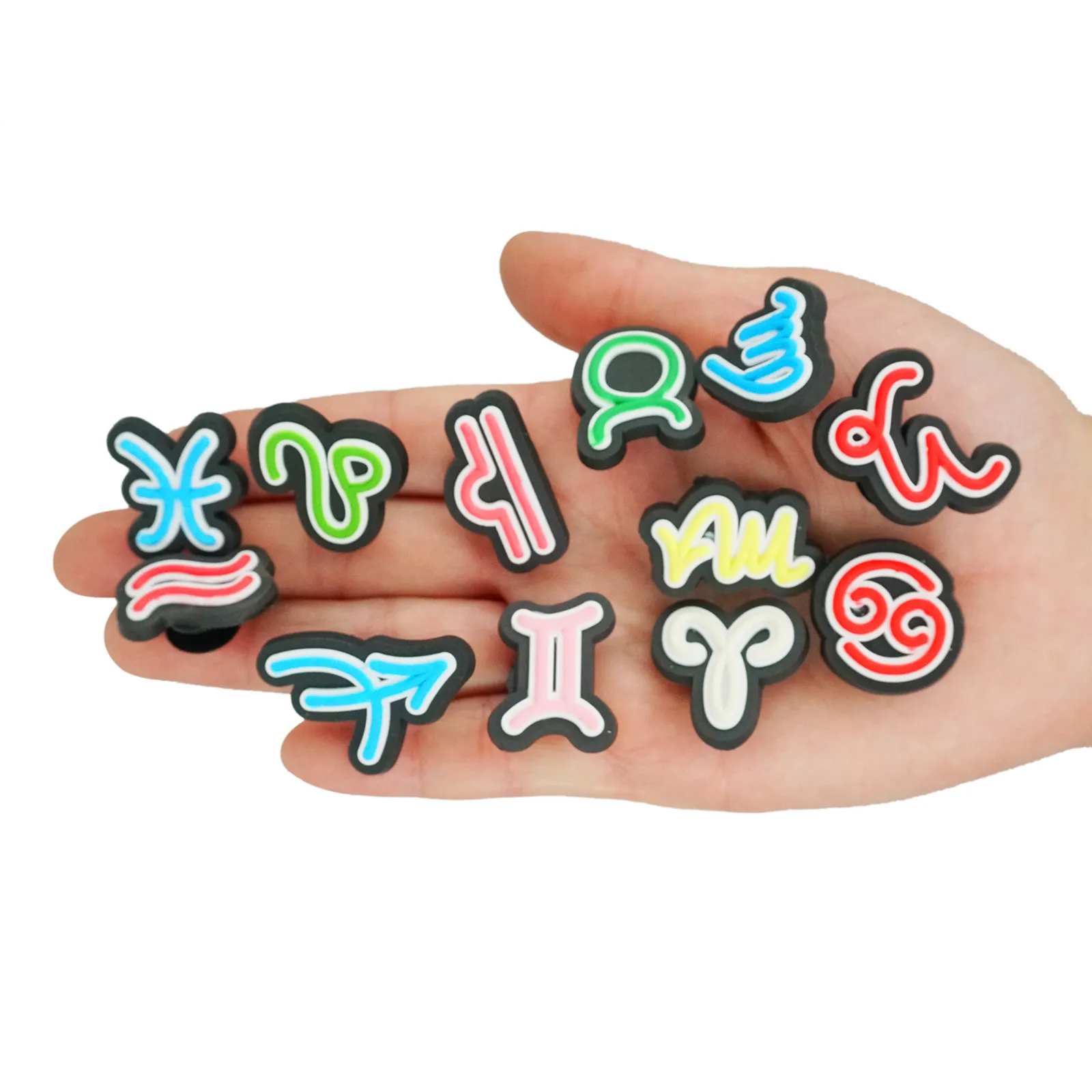 Luminous 12 Constellation Symbols PVC Shoe Charms Cute Scorpio Leo