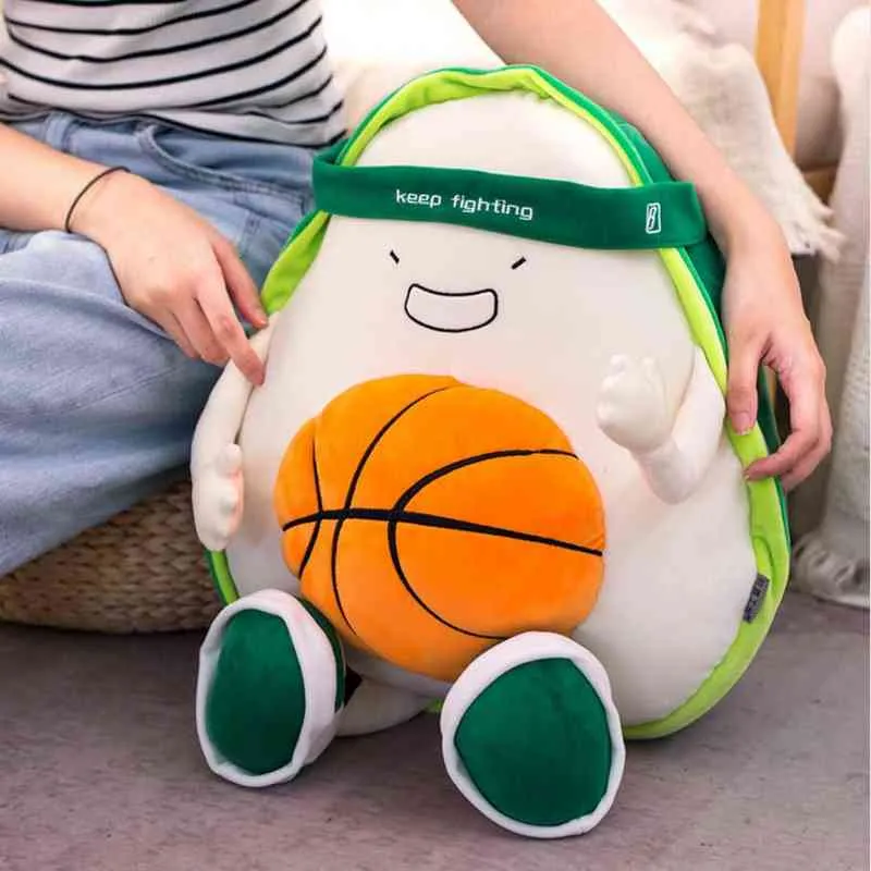 Cm New Avocado Cuddles Cute Basketball Cushion Kawaii Fruit Sport Stuffed Doll For Children Birthday Gift J220704