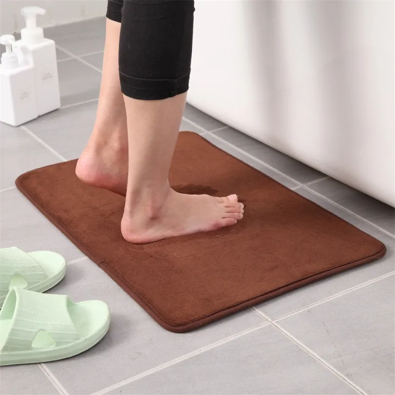 Tapis de bain de salle de bain tapis antidérapants dans le lavabo tapis de sol latéral de baignoire paillasson de salle de douche coussin en mousse à mémoire de forme absorber l'eau 220401