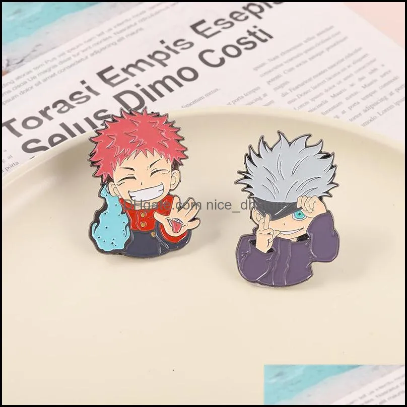 japanese anime icons manga jujutsu kaisen enamel lapel pin badge pins hats backpack decoration jewelry accessories gifts anime